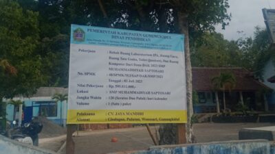 Proyek Senilai Rp.595.832.000 SMP Muhammadiyah Saptosari Jarang Pengawasan