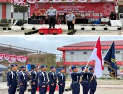 Peringati Hari Dharma Karya Dhika Ke- 78 Tahun 2023, Rutan Kelas IIB Humbahas Laksanakan Upacara Bendera