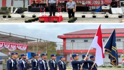 Peringati Hari Dharma Karya Dhika Ke- 78 Tahun 2023, Rutan Kelas IIB Humbahas Laksanakan Upacara Bendera