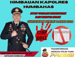 Kapolres Humbahas Himbau Masyarakat Hindari Fake News Jelang Pemilu 2024