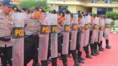 Jelang Pemilu 2024, Polres Humbahas Gelar Latihan Pengendalian Massa