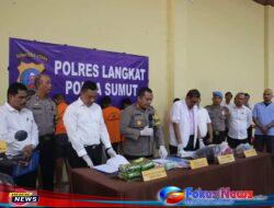 Polres Langkat Amankan Pengedar 6 Kg Sabu dan 1,3 Kg Ganja 