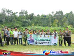 Kabag SDM Polres Samosir Pimpin Aksi Penanaman 100 Batang Bibit Pohon di Daerah Perbukitan Desa Salaon Toba Kecamatan Ronggur Nihuta 