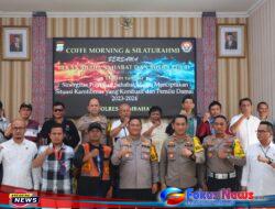 Jelang Pemilu Damai 2024, Kapolres Humbahas Laksanakan Coffe Morning Jalin Singergitas Dengan Insan Pers