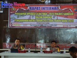 Polres Samosir Gelar Rapat Internal Persiapan Operasi Lilin Toba 2023, Pengamanan Natal Tahun 2023 dan Tahun Baru 2024 Dilakukan oleh Polres Samosir