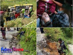 Hati-hati Berkendaraan, Jalan Amblas Truck Terguling 1 Penumpang Meninggal