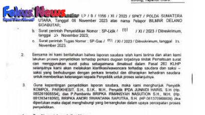 Poldasu Terima Laporan Dugaan Tindak Pemalsuan Surat Di Jajaran Dinas Kesehatan Kabupaten Samosir