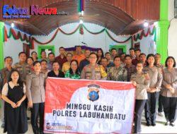 Kapolres Labuhanbatu Laksanakan Ibadah Minggu Kasih di Gereja Kristen Protestan Angkola (GKPA)