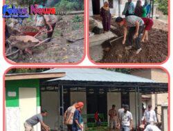 Kapolsek Harian Memimpin Gotong Royong Pembangunan Masjid Nurul Huda