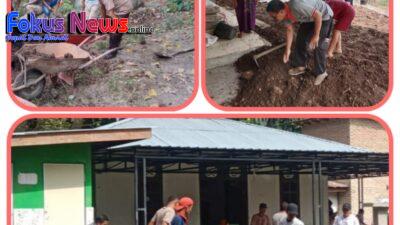 Kapolsek Harian Memimpin Gotong Royong Pembangunan Masjid Nurul Huda
