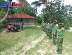 Sertu Kalfin Magang Babinsa Kodim 1621/TTS , Latih Linmas Peraturan Baris Berbaris Di Desa Baki