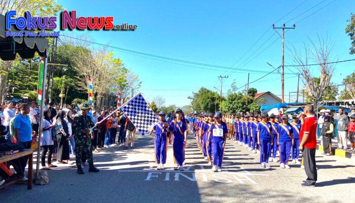 Anggota Kodim 1621/TTS, Amankan Kegiatan Lomba Gerak Jalan Tingkat SMP dan SMA Se Kab. TTS