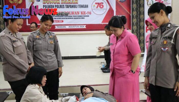 Hari Jadi Polwan Ke-76, Polwan Polres Tapteng Gelar Bakti Sosial Donor Darah