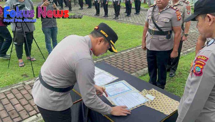 Rotasi Jabatan, Kapolres Bitung Pimpin Sertijab dan Pelantikan Kapolsek