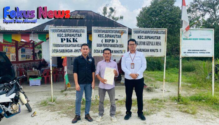 BPN Tapanuli Utara Serahkan 60 Sertifikat Pendaftaran Tanah Sistematis Lengkap (PTSL) Kepada Warga Desa Sabungan Nihuta II