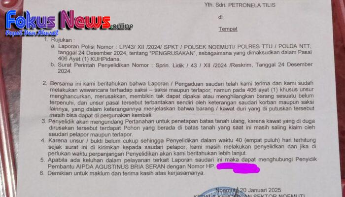 Isi SP2HP Dinilai Merugikan Rasa Keadilan Hukum; Nenek Petronela Tilis Minta Irwasda Polda NTT Periksa Penyidik AIPDA Agustinus Bria Seran