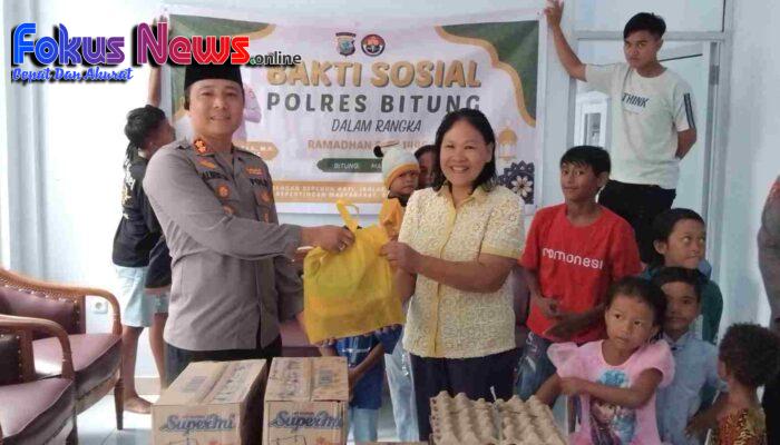 Semarak Ramadhan Suci 1446 H, Polres Bitung Gelar Baksos di Panti Asuhan Bahasa Kasih
