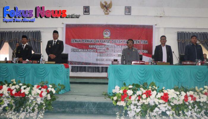 Dalam Rapat Paripurna DPRD, Bupati Toba  Effendi SP Napitupulu Sampaikan Gambaran Toba Mantap 2029