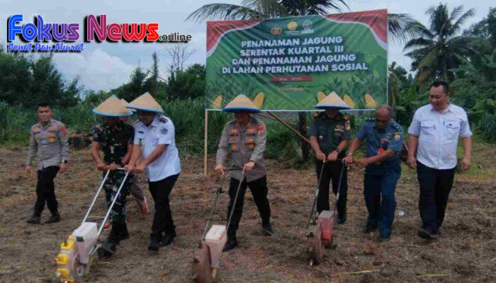 Kapolres Bitung Bersama Forkopimda Laksanakan Program Penanaman Jagung Nasional