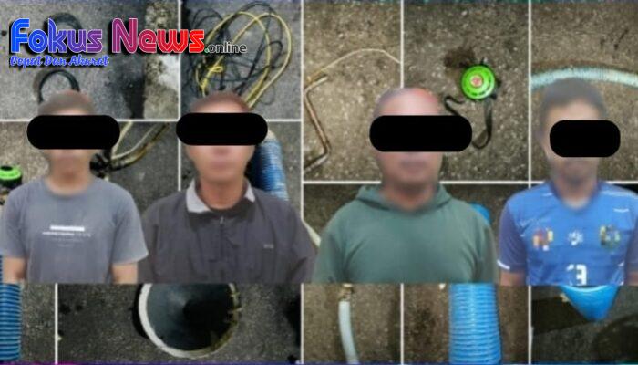 Polres Sekadu  Gulung  4 Pekerja Penambang Emas Ilegal di Sungai Sekadau