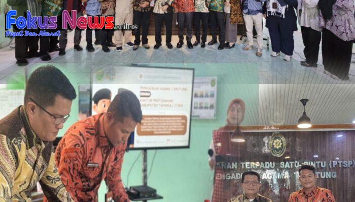 Kantor Pertanahan Tapanuli Utara Dan Pengadilan Agama Tarutung Tandatangani Perjanjian Kerjasama Untuk Percepatan Pelayanan Pertanahan