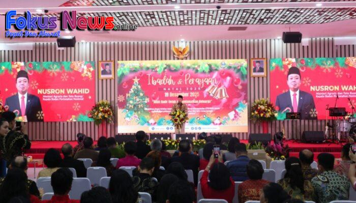 Buka Ibadah dan Perayaan Natal 2025 Kementerian ATR/BPN, Menteri Nusron: Jadikan Esensi Agama sebagai Spirit Bekerja