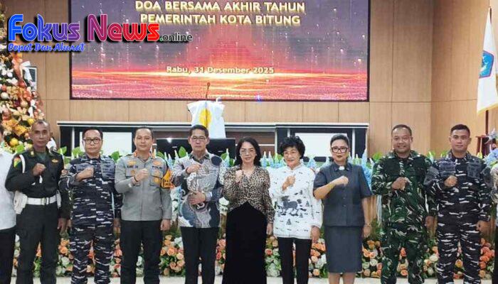 Akhir Tahun 2025, Kapolres Bitung Hadiri Doa Bersama Forkopimda