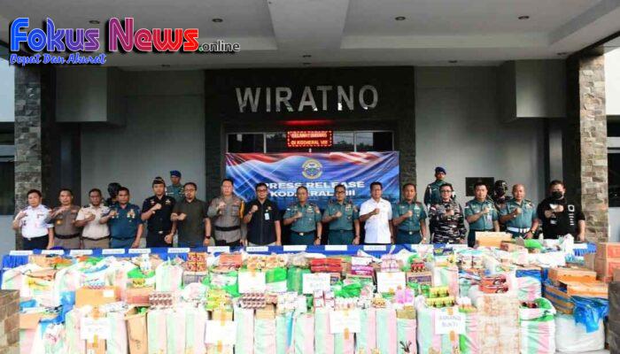 Kodaeral VIII Bersama Tim Gabungan Amankan Barang Ilegal