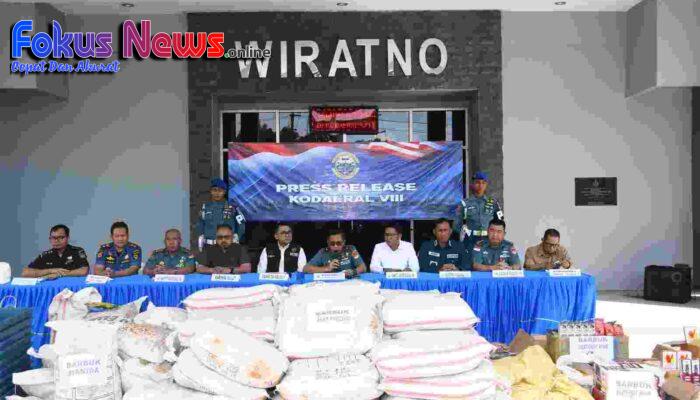 TNI AL Kodaeral VIII Gagalkan Penyelundupan 650 Kg Sianida di Pelabuhan Amurang