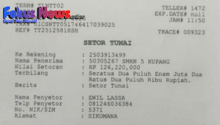 Jejak Transaksi Dana BOS SMKN 5 Kupang: Antara Tuduhan dan Fakta Perbankan
