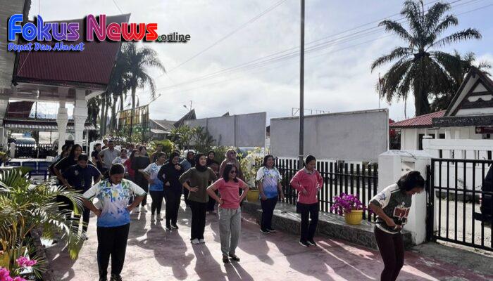 Kantor Pertanahan Kabupaten Tapanuli Utara Laksanakan Kegiatan Senam Pagi