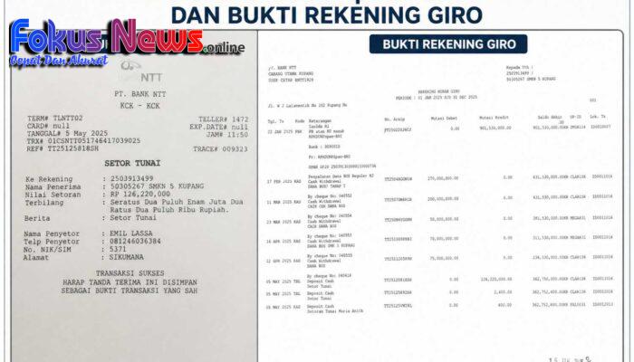 Aliran Rp 126,22 Juta Terbuka: Data Rekening Giro Patahkan Tuduhan, APH Didorong Telusuri Penyetor