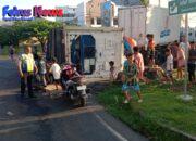 Insiden Truk di Bitung, Kontainer Bermuatan Ikan Terjatuh Tanpa Korban Jiwa