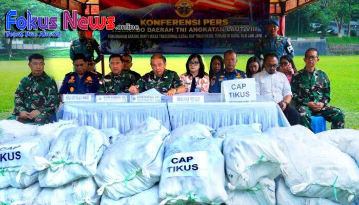 Kodaeral VIII Musnahkan Barang Bukti Cap Tikus Hasil Penggagalan Penyelundupan